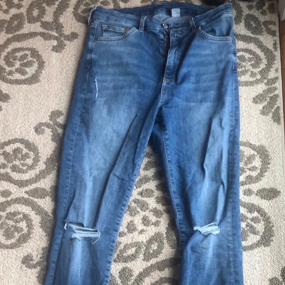 Denim skinny ankle jeans